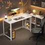 ODK Petits Bureau D'ordinateur, 100x48cm Bureau Informatique Table D'Étude Table D'Écriture pour Ordinateur, Chambre, Blanc