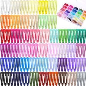 150 Pièces Barrettes à Cheveux, 50 Couleurs, Funtopia, 5 cm, Colorées, avec Étui de Rangement, Antidérapantes, en Métal, pour Fe