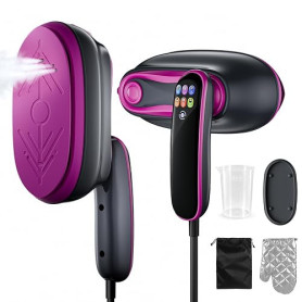 Défroisseur Vapeur 2 En 1, Défroisseur à Main 1300 W Portable Vêtements, Fer à Repasser de Voyage Écran Tactile Multi-Modes, 4 V