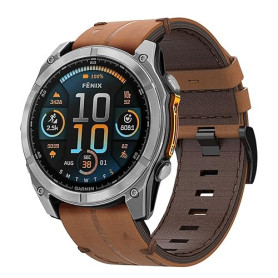 Cuir Bracelet pour Garmin Fenix 7, 22mm Cuir Bande Quick Fit Bracelet pour Fenix 8 47mm, FEnix 6, FEnix 6 Pro, FENix 5, FENix 5