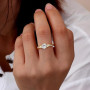 Adramata Bague Argent 925 Femme Reglable Bague Zircone Cubique Alliance Femme, Bague de Fiancailles Bague Promesse Mariage Bague