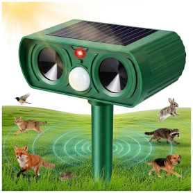 Audasi Répulsif Chat Ultrason, Répulsif Chat Exterieur Répulsif pour Chats Ultrason Solaire Répulsif pour Chiens Solaire Impermé