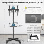 BONTEC Support TV Roulettes Support Tele Mobile pour Téléviseurs Plasma/LCD/LED de 23 à 60 Pouces avec Étagère, Support TV sur P