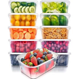 KAHEIGN 25 Pièces Contenants D'entreposage des Aliments, 1000ml Réutilisable Boîtes de Préparation deRepas en Plastique Conteneu