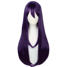 Linfairy Perruque Longue Violette Halloween Cosplay Pour Femme 85 cm