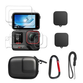 SYMIK étui de Transport pour Insta360 Ace Pro 2, Petit Sac de Transport, Capuchon d'objectif en Silicone, Film de Protection d'é
