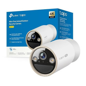 Tapo C460 Caméra de Surveillance Extérieure 4K 8MP, Batterie 10000mAh, Vision Nocturne Couleur Starlight, Wi-FI Dual-Band, Base