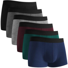 QINCAO Boxer Homme,Calecon Homme,lot Boxer Homme Coton,Confortables et Bien ajustés（Lot de 6）