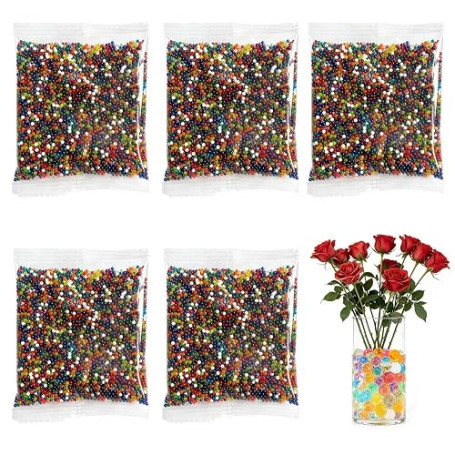 Dryxog 50000 Pièces 7-8 MM Perles d'Eau Colorées - Billes de Gel Polyvalentes pour Décoration, Plantes et Art Floral - Remplissa