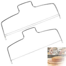 GIONAR 2pcs Coupe Gateau, Coupe-gâteau à Trancher avec Fils de Coupe, Ligne Simple/Double Couteau Gateau à Trancher, Coupe-gâtea