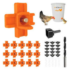 Whimsii Lot 15 tétons d'abreuvoir montage latéral horizontal système d'eau automatique anti-fuite convient pour poulets, canards