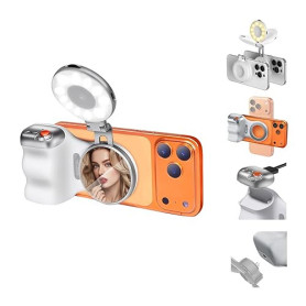 Fun Shot Poignée pour Smartphone et Lumiere à Selfie Magnétique C03,Grip Phone Appareil Photo Magnétique avec Télécommande Bluet