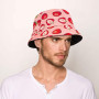 YAMEIZE Chapeau Seau Fraise pour Femme - Chapeau Fille Charlotte Aux Fraises Chapeau Seau Mignon Rose Plage été Extérieur