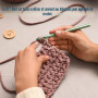 iEGrow Fil pour Crochet，400 g/140m Fil Polyester en Tissu Chunky Tshirt Yarn, T-Shirt Crochet pour Sac，Paniers，Bricolage，Décorat