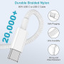 Câble USB C vers USB C pour iPhone 17/16/15/Pro Max/Plus,iPad Pro/Air/MacBook, [2M/Lot de 2] 60W Câble USBC Charge Rapide Nylon