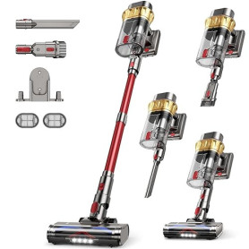 55KPA/650W Aspirateur Balai sans Fil, 75 Minutes Autonomie Aspirateur sans Fil Puissant avec Recharge Murale Écran Intelligent,