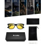 Joopin Lunettes de Soleil Polarisées Carrées Style Rétro Classique Unisexe pour Conduite et Voyage avec Protection UV400