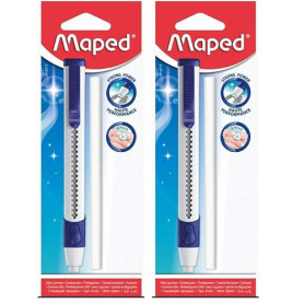 Maped Helix 012511 Maped Gom Pen stylos gommes avec recharge Assortiment de couleurs (Lot de 2)