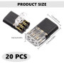 Lot de 20 Connecteur Etanche 3 Fils, Connecteurs Câble 3 Broches, Sans Dénuder, Connexion Rapide pour Fils 18-22 AWG, LED, Venti