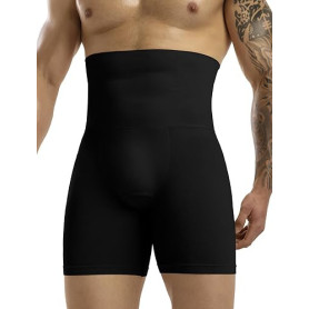 MISS MOLY Short de compression pour homme - Taille haute - Sans couture - Sous-vêtement gainant - Contrôle du ventre - Style rét
