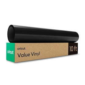 Cricut Vinyle Adhésif Permanent pour Plotter | Rouleau 30,5 cm x 3 m | Noir | Vinyle Auto-Adhésif pour Décoration, Stickers et M