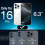 JETech Protection D'écran Anti-Espion pour iPhone 16 Pro 6,3 Pouces, Film en Verre Trempé avec Outil d'Installation Facile, Lot