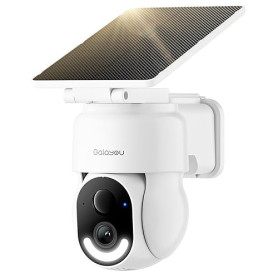 GALAYOU 2K Camera Surveillance WiFi Exterieure sans Fil - Camera Exterieur sans Fil Solaire, 2.4GHz, 360° PTZ Suivi, PIR + Alarm
