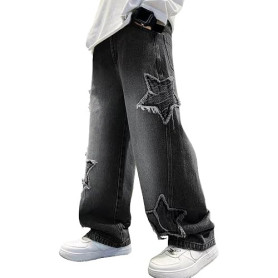 Happy Cherry Baggy Jeans pour Garçons Pantalons Large en Denim Garçon Hip Hop Y2K Streetwear Enfants Décontracté 5-16 Ans