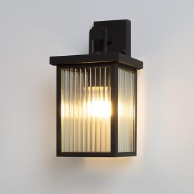 DAWALIGHT Applique Murale Exterieur Lanterne en Verre Nervure avec Douille E27 Lampe Rectangle Éclairage d'extérieur pour Jardin