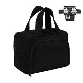 KASESSS Trousse de Toilette de Voyage, Trousse Maquillage Grande Capacité, Trousses de Maquillage avec Poignée, 4 Compartiments