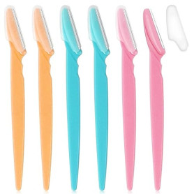 Sularpek Lot de 6 lames pour sourcils, eyebrow rasoir, sourcils de sécurité faciale avec couvercle de précision, outil exfoliant