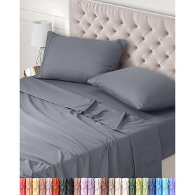 Utopia Bedding Parure de Lit 120x190, Draps de Lit 2 Personnes, Ensemble de Draps 4 Pièces, Polyester Microfibre, 1 Drap Housse