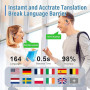 Conyat AI Ecouteur Traducteur Instantané, 58H Bluetooth 5.4 Ecouteurs sans Fil Open Ear avec 164 Langues, 3 en 1 Écouteur Traduc