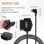 JCSJK 3.5m Câble D'alimentation OBD pour Dashcam, 12-24V à 5V3A Type C OBD Caméra Embarquée Câble avec Bouton, 24 Heures Surveil