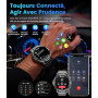 LIGE Montre Connectée Homme 1000mAh/IP68 Étanche/LED Lampe, 1.53" AMOLED Militaire Smartwatch Homme avec Appel Bluetooth, 123 Mo