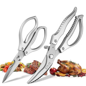 Ciseaux de Cuisine Professionnels: Ciseaux de Cuisine Robustes en Acier Inoxydable,Verrou de SéCurité, AdaptéS à La Cuisson du P