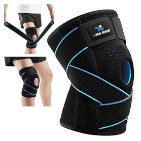X-Pro Sport Genouillère avec Stabilisateurs Latéraux et Gel Rotulien – Genouillère Réglable Homme Femme pour Ménisque, Ligaments