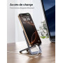 JSAUX Support Téléphone Portable, Support Pliable en Aluminium Ajustable Porte Smartphone Voyage Accessoires Bureau Compatible a