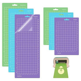 Lot de 6 tapis de découpe pour Cricut Joy 4,5" x 12" + 4,5" x 6,5" Variety Grip Tapis de coupe Accessoires de rechange pour mach