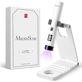 MelodySusie Portatif Lampe UV Ongles Gel avec Support, Mini Rechargeable Lampe Sèche Ongles avec 2 Minuteries, Séchage Rapide, L