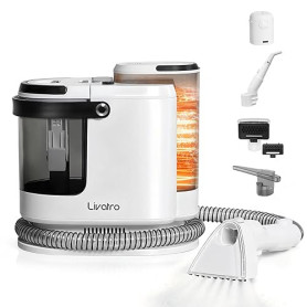 Livatro Shampouineuse Canapé, 1700W Nettoyeur Canapé Tissu, 15KPa Nettoyeur Vapeur Pour Canapé, Double Réservoir 1,6 L + 1,2 L,