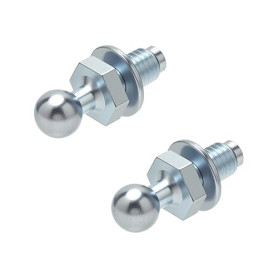 M8 Rotule à bille 2 pcs, boulon à bille en acier inoxydable, tête sphérique de 10 mm pour ressorts à gaz, filetage M8 Tête sphér