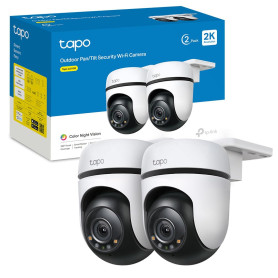 Tapo 2K Caméra de Surveillance WiFi extérieur 360°, Vision Nocturne Couleur, Détection de Personne et Suivi de Mouvement, Étanch
