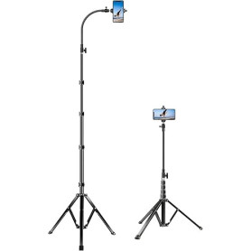 Elitehood Trépied de téléphone Portable de 205 cm de Haut, Flexible, avec col de Cygne réglable de 43 cm, en Aluminium, pour iPh