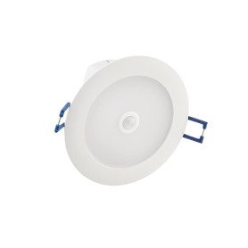 HUBER Downlight LED 6 W 900 lm Blanc Chaud avec Détecteur de Mouvement PIR - Spot Encastrable - 86 mm - IP20 - Intérieur - 3000