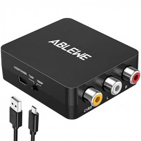 ABLEWE Adaptateur RCA vers HDMI, Convertisseur AV vers HDMI Mini AV à HDMI vidéo Signal Prise en Charge 1080P avec câble de Char