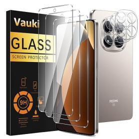Vauki Verre Trempé pour Xiaom Redmi Note 15 Pro 5G Protection D'écran Film avec Caméra Arrière Protecteur,Dureté 9H Vitre écran,