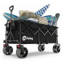 Sekey XXXL Chariot Pliable 300L 200KG, Modèle Allongé avec Roues Tout-Terrain 17x10 cm, Breveté Mécanisme 4-en-1 Dépliage Instan