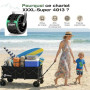 Sekey XXXL Chariot Pliable 300L 200KG, Modèle Allongé avec Roues Tout-Terrain 17x10 cm, Breveté Mécanisme 4-en-1 Dépliage Instan