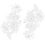 GORGECRAFT 2pcs Fleurs 3D en Dentelle Brodée de Perles Blanches à Coudre/à Repasser Sur Patch Motif Floral en Tissu pour Robe de